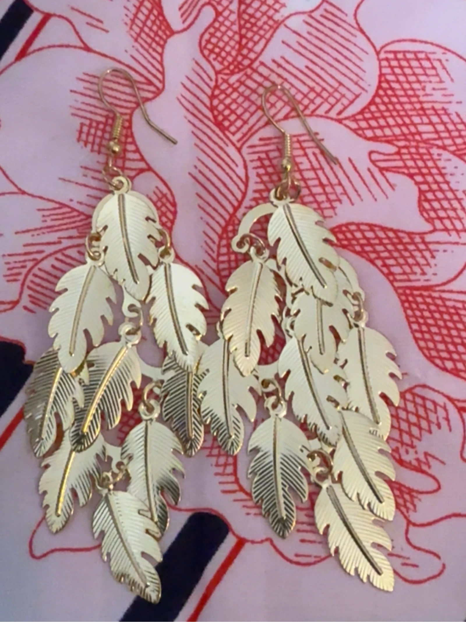 Lange gouden veeroorbellen Fashion Jewelry – photo 4